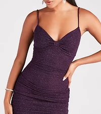 Put A Bow On It Glitter Mini Dress