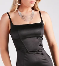 All The Right Reasons Satin Bodycon Mini Dress