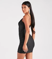 Gorgeous Glam Glitter Mesh Mini Dress