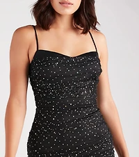 Let It Glow Glitter Mesh Mini Dress