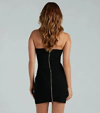 Come Out Tonight Mesh Strapless Mini Dress