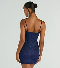 Key To Sparkle Glitter Mini Dress