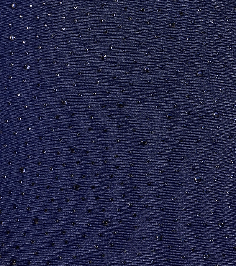 Midnight Sparkle Rhinestone Sheer Mini Dress