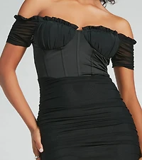 Can't Help It Off-The-Shoulder Mini Dress