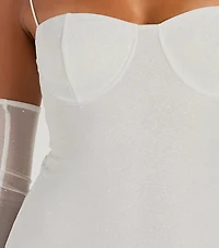 Main Attraction Glitter Mini Dress And Gloves Set