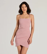 Wrapped Stylish Crepe Mini Dress