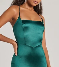 Adding Elegance Bodycon Satin Mini Dress