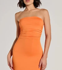 Spice It Up Strapless Cutout Back Mini Dress