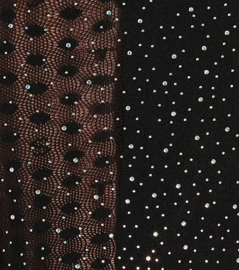 Sultry Glitz Rhinestone Mesh Bodycon Mini Dress