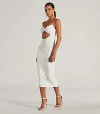 Treat Yourself Sleeveless Bow Cutout Midi Dress