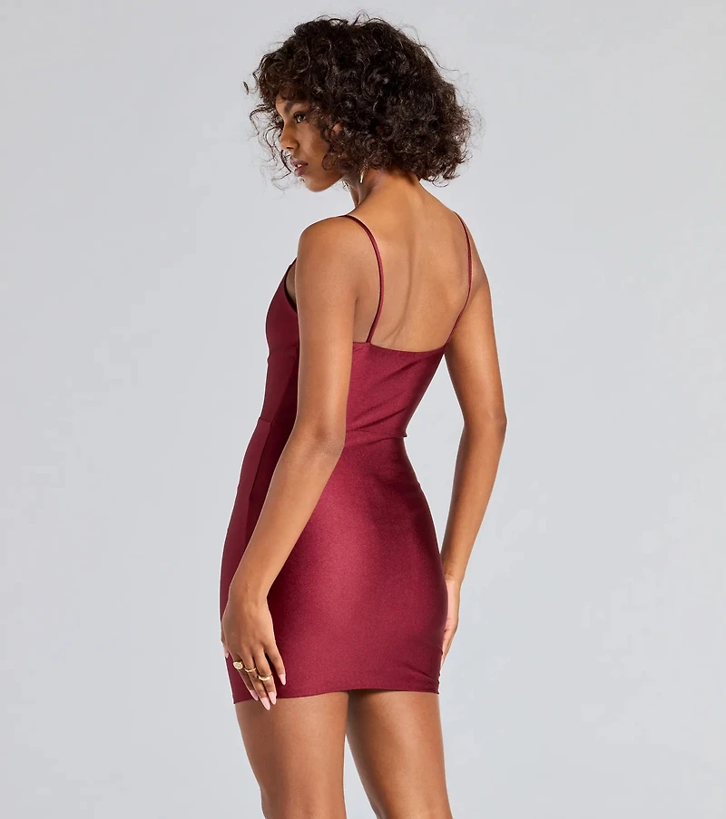 Flawless Allure Cowl Neck Bodycon Mini Dress