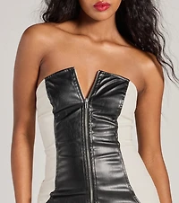 Revved Up Racer Faux Leather Mini Dress
