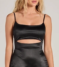 All Eyes On You Satin Midi Dress