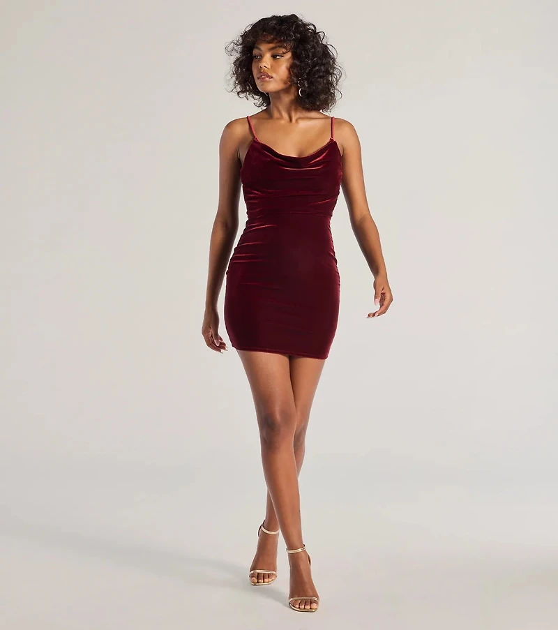 Glowing Glam Sleeveless Velvet Mini Dress