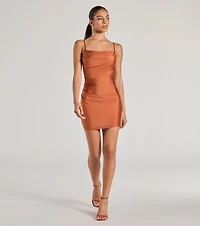 Flawless Allure Cowl Neck Bodycon Mini Dress