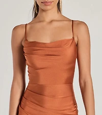 Flawless Allure Cowl Neck Bodycon Mini Dress