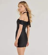 Step Out Looking Chic Off-The-Shoulder Mini Dress