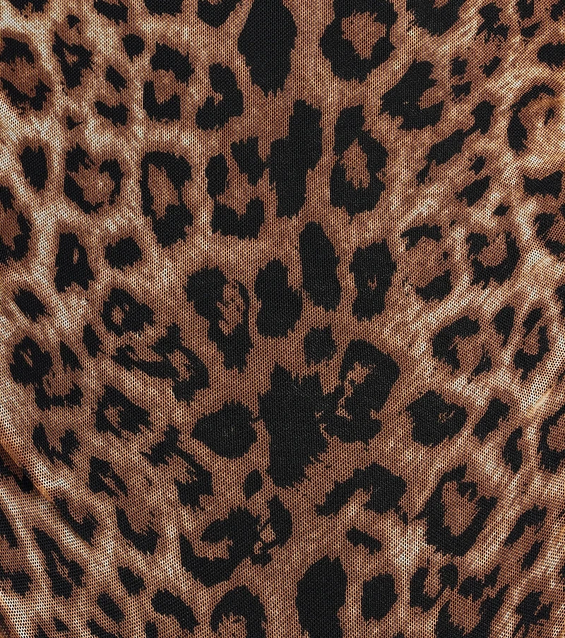 Wild Glam Ruched Leopard Print Mini Dress