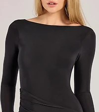 Sleek Stunner Long Sleeve Backless Mini Dress
