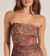 Sassy Status Leopard Print Drop Waist Mini Dress