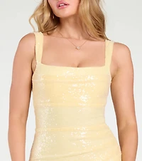Shine Bright Sleeveless Cutout Sequin Mini Dress