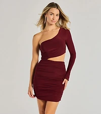 Girl's Night One-Shoulder Cutout Mini Dress