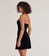 Velvet Romance Sleeveless A-Line Mini Dress