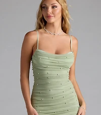 Life Of The Party Rhinestone And Pearl Mini Dress