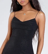 Unforgettable Heat Open Strappy Back Glitter Mini Dress