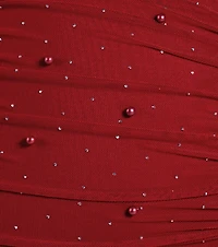 Life Of The Party Rhinestone And Pearl Mini Dress