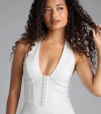 Pretty Picture Halter A-Line Mini Dress