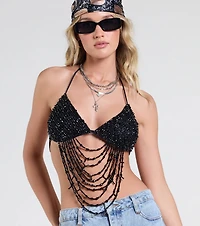 Festival Headliner Beaded Triangle Bralette