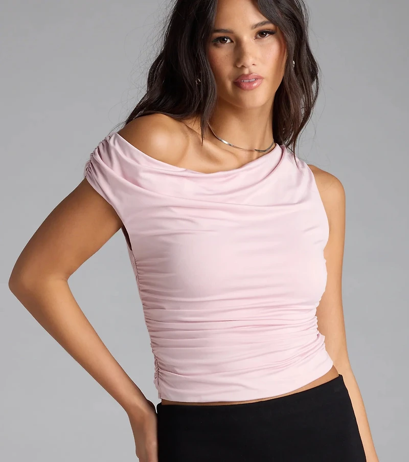 A Bit Of Sweetness Off-Shoulder Crop Top
