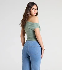 Flirty Style One Shoulder Crop Top