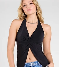 Routinely Cute Halter Knot Crop Top