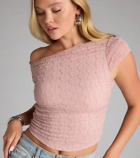 Flirty Angles One-Shoulder Crop Top