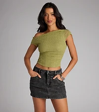 Flirty Angles One-Shoulder Crop Top