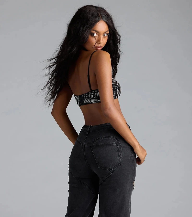 Just For Tonight Rhinestone Bra Top