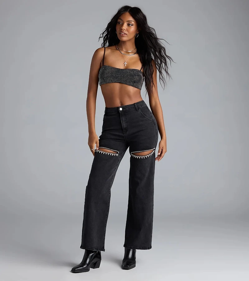 Just For Tonight Rhinestone Bra Top