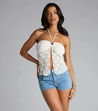 Flirt Full Bloom Lace Halter Top