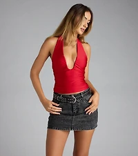 Major Vibe Plunge Halter Top