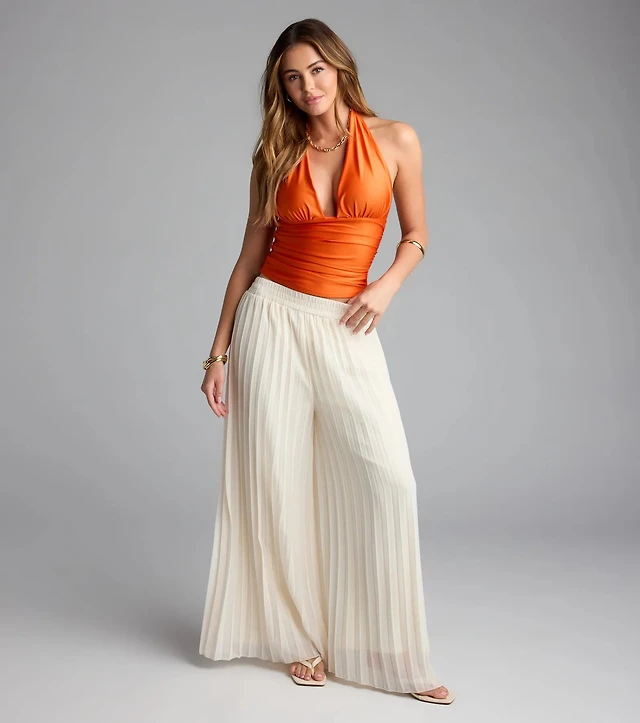 Serving Vibes Halter Crop Top