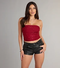 Shine Bright Sequin Beaded Crop Top