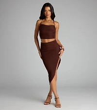 Always Happy Hour Cowl Neck Crop Top