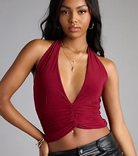 Hot Drama Plunge V-Neck Halter Top