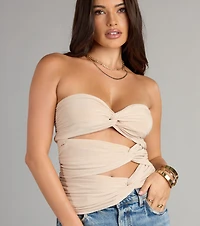 Knot Your Average Tube Cutout Crop Top