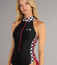 Racer Babe Lace-Up Bodysuit
