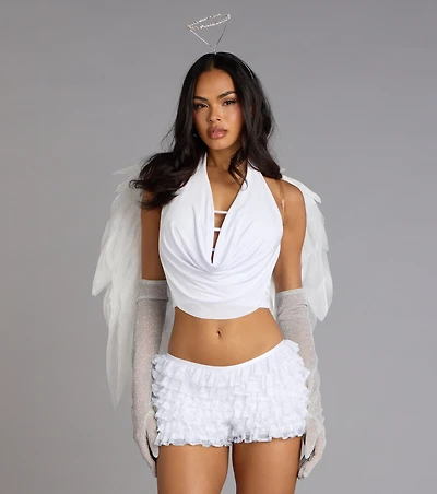 Sultry Sweet Cowl Neck Crop Top