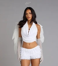 Sultry Sweet Cowl Neck Crop Top