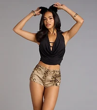 Weekend Crush Cowl Neck Crop Top